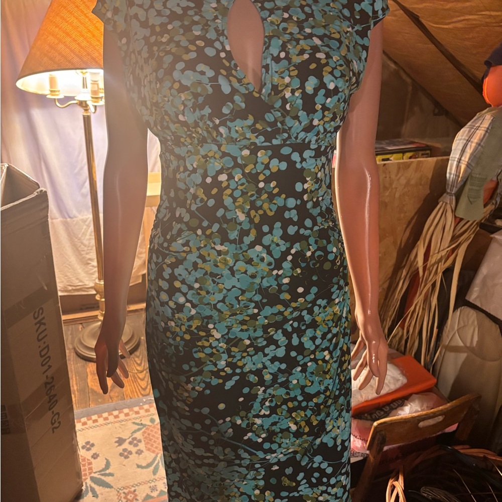 Women’s Apt. 9 Teal and Black Midi Dress Size M